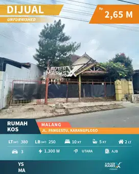 Rumah Tinggal Plus Rumah Kost Poros Jalan Karangploso Malang