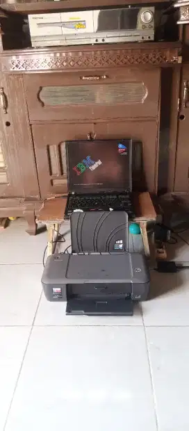 Laptop Pentium 4 lenovo bekas murah, tambah dgn printer merek HP