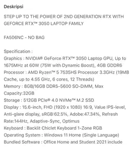 laptop asus tuf gaming A15