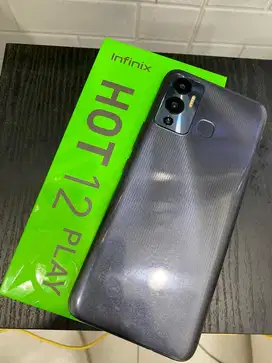 Infinix hot 12 play 4/64 lengkap batre badak 6000mah