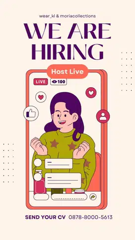 Dicari Host Live Shopee / Tiktok Shop
