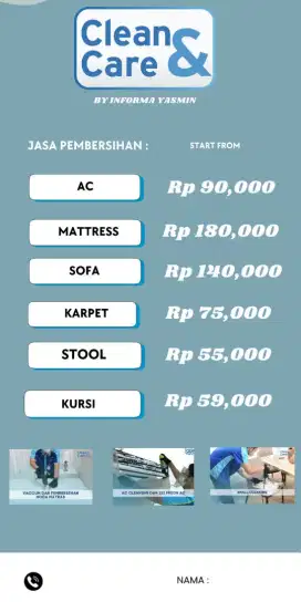 Jasa pembersihan produk dirumah