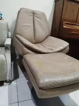 Sofa Duomo Full Kulit Asli Bisa Putar Full Puff