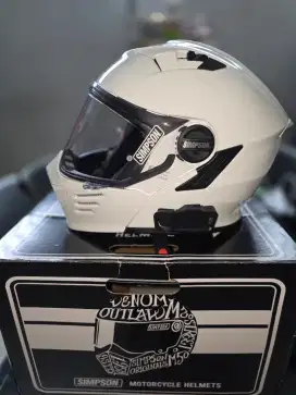 Helm Simpson Darksome Modular Size XL Warna Putih Double Visor