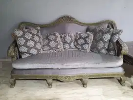DIJUAL MURAH SOFA 3+2+1 PLUS MEJA MARMER BIGG SIZE JATI DAVINCI BSD