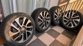 Jual santai: Velg Toyota Sienta + Ban Hankook Kinergy Eco 195/ 50 R16