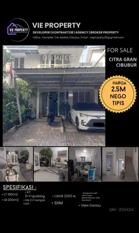Jual Rumah Cantik Siap Huni View Danau. CitraGran Cibubur.