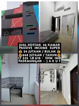 JUAL KOST KOSAN 36 KAMAR DI PADEMANGAN JAKARTA UTARA