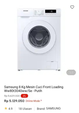 PROMO KREDIT SAMSUNG 8KG MESIN CUCI FRONT LOADING