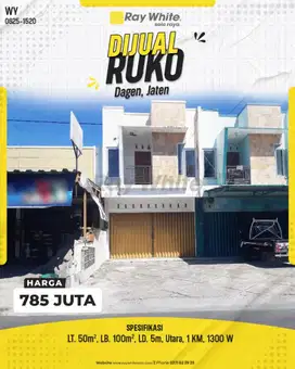 Dijual Ruko Strategis di Jaten, Karanganyar, Dekat Palur