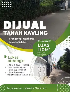Tanah Kavling Strategis & Terjangkau SHM Bebas Banjir di Jagakarsa