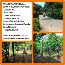 Tanah strategis SHM 200m2 siap bangun dkt stasiun Bojonggede -Bogor 02