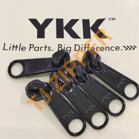 Kepala Resleting YKK gigi plastik nomer 5 panjang model lama hitam