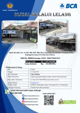 DIJUAL RUMAH MELALUI LELANG WILAYAH GARUT