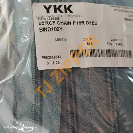 Meteran rit YKK nomer 5 gigi plastik warna abu tua - 05 RCF CH 578