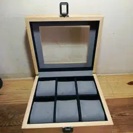 Kotak box kayu untuk jam tangan sekat 6