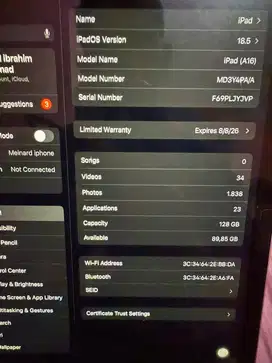 Ipad A16 128GB Wifi
