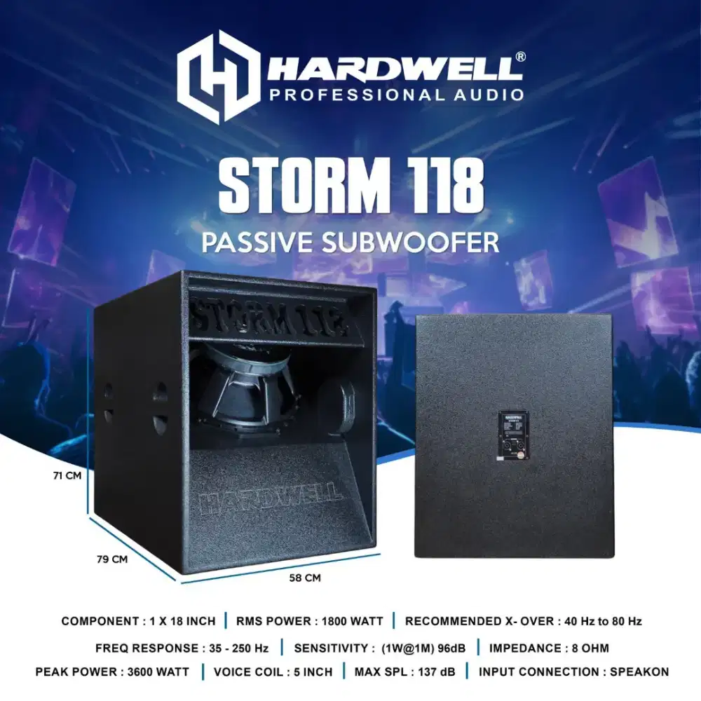 Subwoofer pasif hardwell storm 118