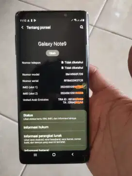 Samsung note 9 ex inter