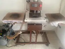 Mesin Press Heater Kaos / Baju Pneumatic Hydrolic + Kompresor Lakoni