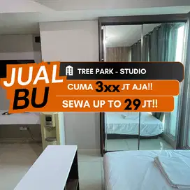 JUAL BU UNIT  APARTEMEN TREE PARK BSD SERPONG STUDIO FULL FURNISHED