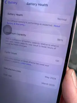 iPhone 15 iBox Tahan Air 128 BH 96% CC 131 Garansi Maret 2026