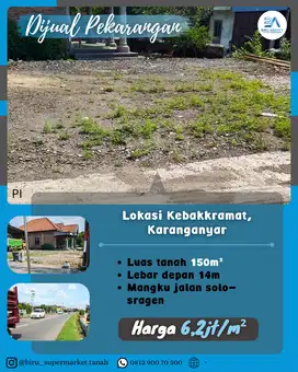 Tanah Pekarangan Mangku Jalan Solo-Sragen