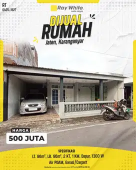 Dijual Rumah Murah di Jaten Karanganyar, Siap Huni, Lokasi Nyaman