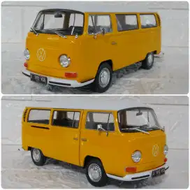 Diecast/Miniatur VW Kombi Kumis Microbus Yellow skala 1:24