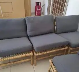 IKEA outdoor rattan chairs with cushions