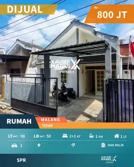 Dijual Rumah Murah Siap Huni 3 KT di Tidar Malang
