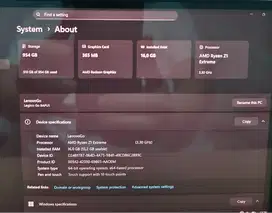 Lenovo Go, AMD Ryzen Z1 Extreme,Ram 16GB, SSD 1 TB, 8APU1, ShadowBLACK