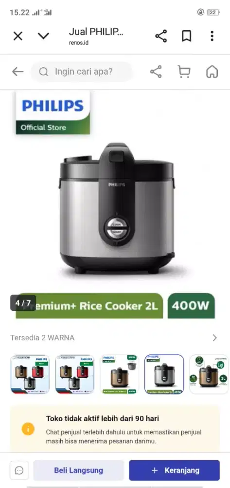  

PHILIPS MAGIC COM / PENANAK NASI HD 3132 STAINLESS STEEL 2L