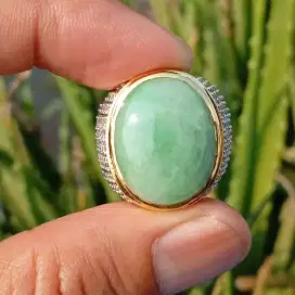 Giok Birma Natural Jadeite Jade Myanmar Type A 16.5 ct memo IGC
