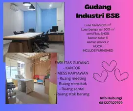 DJUAL Gudang Dgn Furnish Kawasan Industri BSB City Mijen