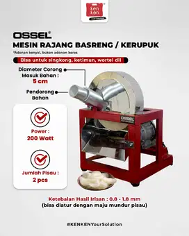 OSSEL Mesin Perajang Pengiris Pemotong Cireng Singkong Buah Sayur