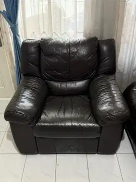 SOFA RECLINER CELLINI FULL LEATHER GENUINE ( KULIT SAPI ASLI )