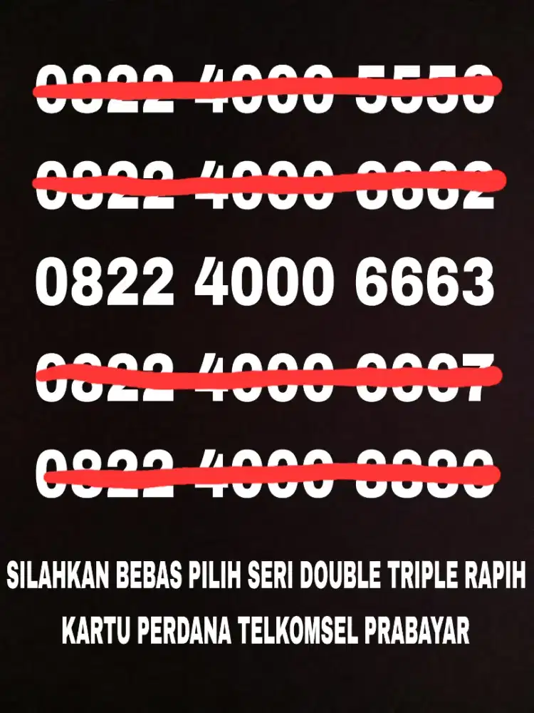 Nomor Cantik Simpati Kartu Perdana Telkomsel Nomer Rapih