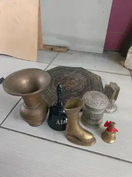 Pajangan kuningan asli kuno vintage ambil semua cuman 600