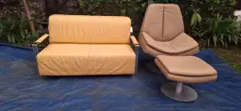 Sofa Melandas 2 Sheater+ Sofa Duomo Putar Puff  Kulit Asli Full