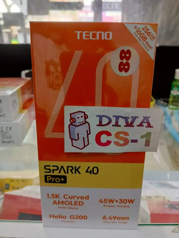 Tecno Spark 40 Pro Plus Curved Helio G200 Ram 8Gb 256Gb Batre 5200mAh