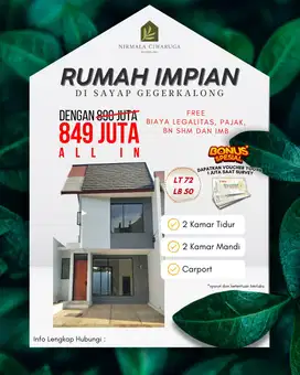 Dijual Cepat Rumah 2 Lt di ciwaruga samping pesona bali 800 jutaan SHM