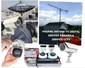 Ahli jasa pasang antena TV digital service parabola dan camera CCTV