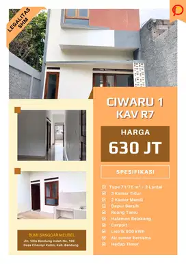 RUMAH DUA LANTAI PAKAI SUMUR BOR, cuma 630 jt