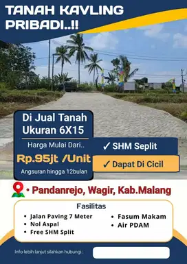 Tanah Kavling Tengah Kampung Wagir Malang
