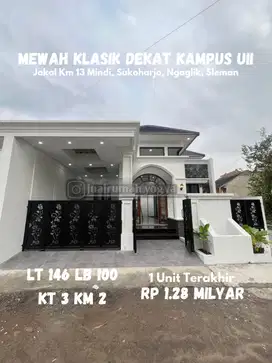 Rumah Baru Mewah klasik dekat Kampus UII Jakal Km 13 Sukoharjo