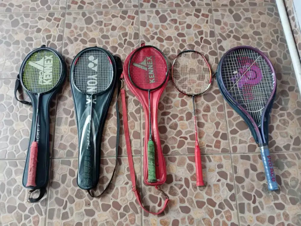 Jual borongan raket badminton Prokenex dan Yonex bonus raket tenis