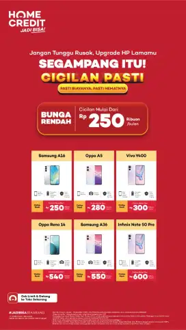 SEGAMPANG ITU CICILAN Handphone, PROMO 0% DAN FREE 1-2X ANSURAN