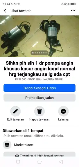 Slhkn plh slh 1 dr pompa kasur angin kond spt baru hrg murah sj cpt