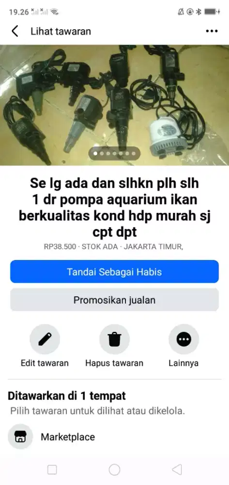 Slhkn lh slh 1 dr pompa aquarium ikan kond hdp mgkn ada yg tertarik